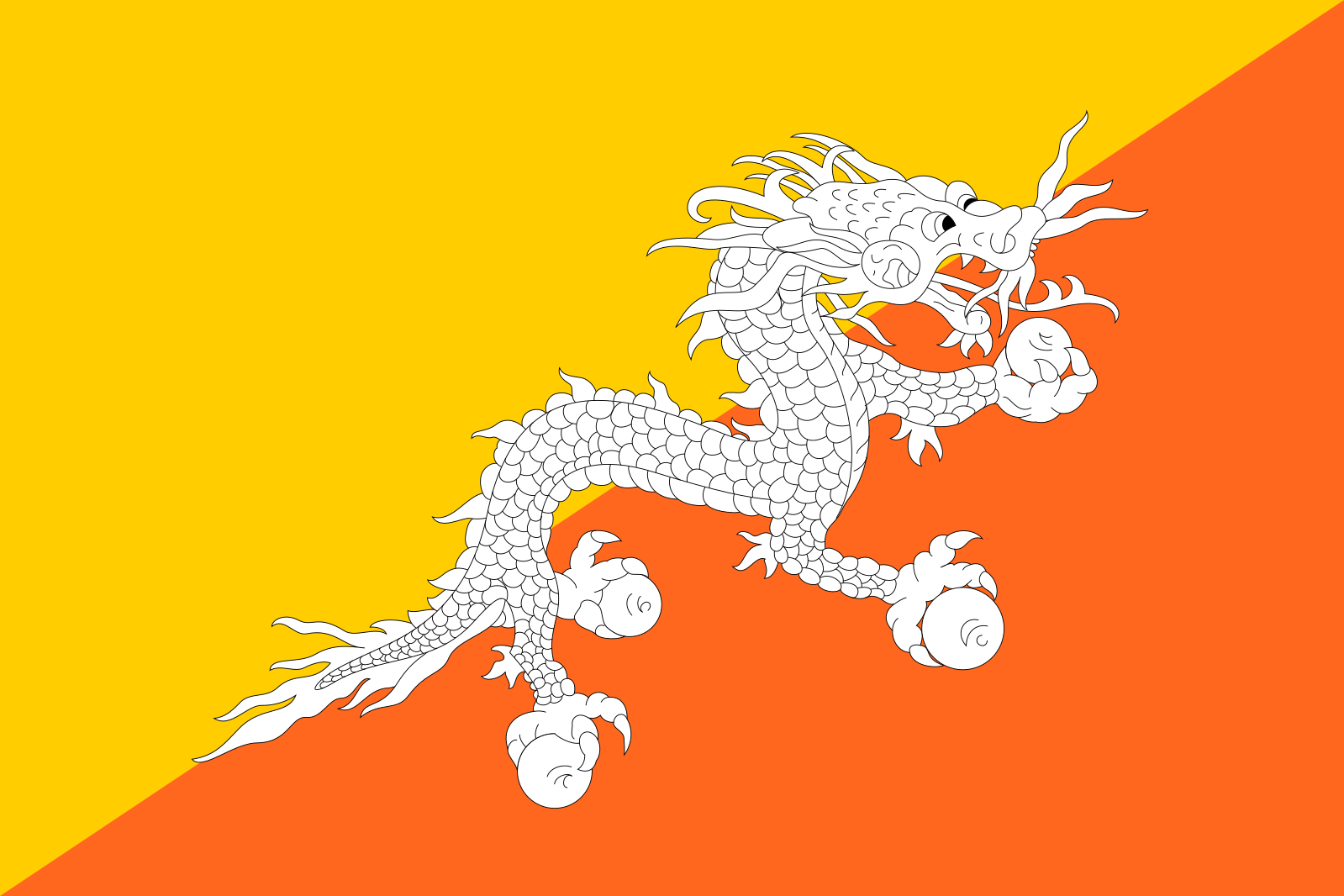 Official Flag of Bhutan