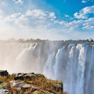 close up of the Victoria Fall in Africa