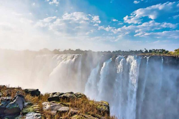 close up of the Victoria Fall in Africa