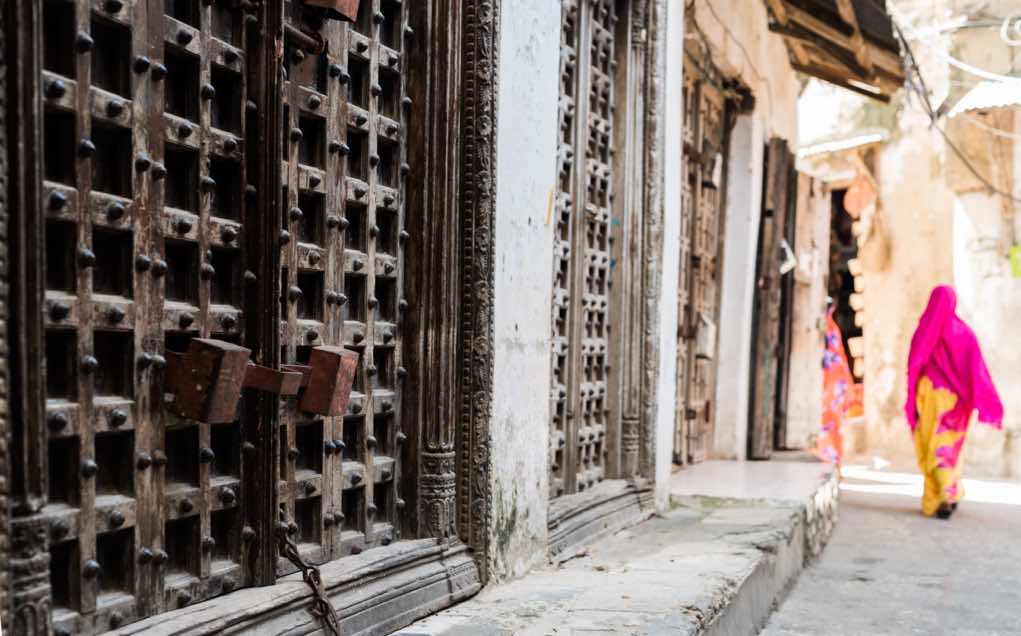 zanzibar gate door on african street
