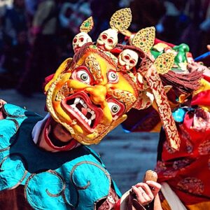 bhutan-paro-dancer-asia-traditional-mask-festival